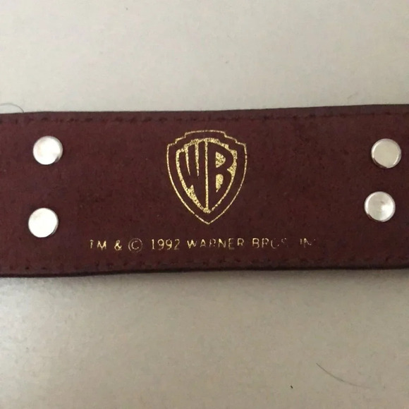 Vintage Warner Bros  Brown Leather Looney Tunes Characters Belt Taiwan 1993